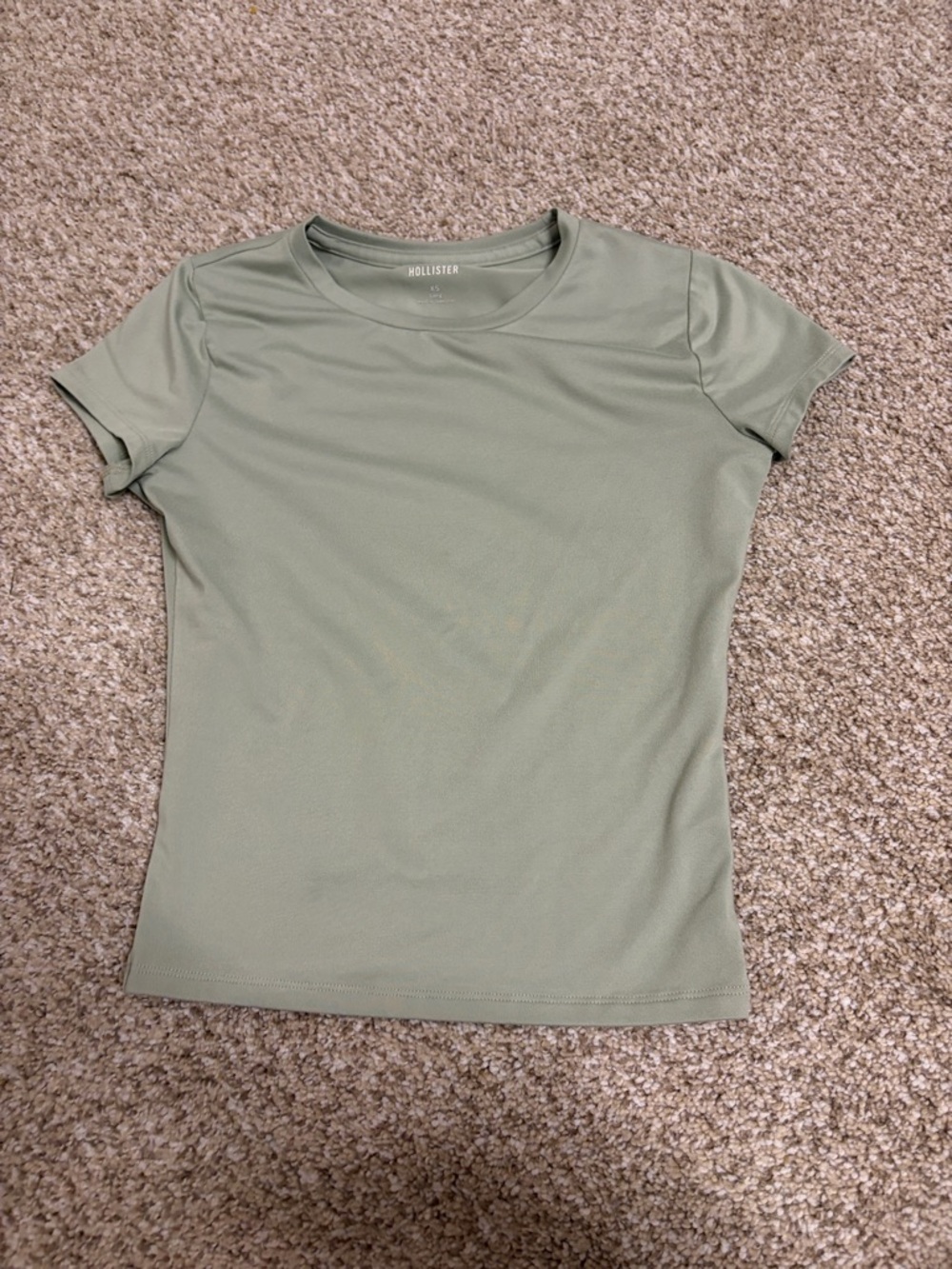 Hollister Women's Light Sage Short Sleeve Crew Tee